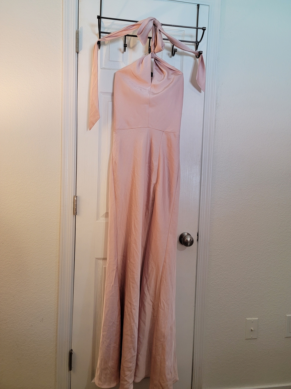 Elegant Blush Halter Wedding Dress